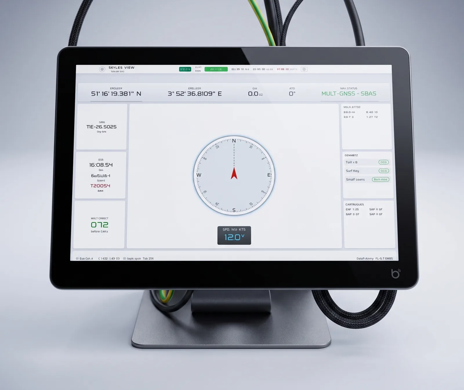 DIDI GNSS anti-spoofing dashboard on the bridge, showing live jamming and spoofing detection and a Trust Score of 100